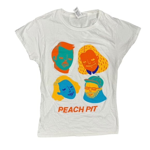 Peach Pit TShirt Gildan Softstyle Band Merch Graphic White XS - Picture 1 of 5